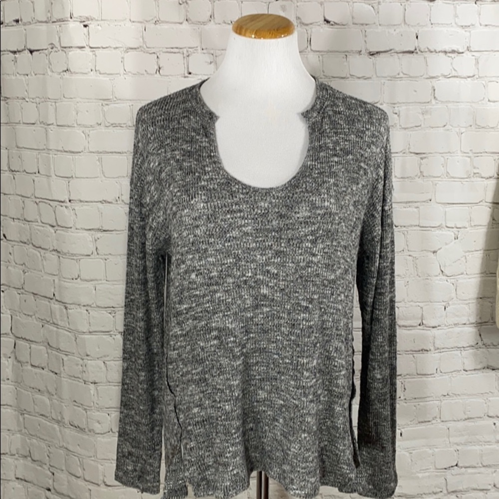 C. Wonder grey split neck sweater